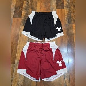 Womens Under Armour Baseline Basketball Shorts 2 pair